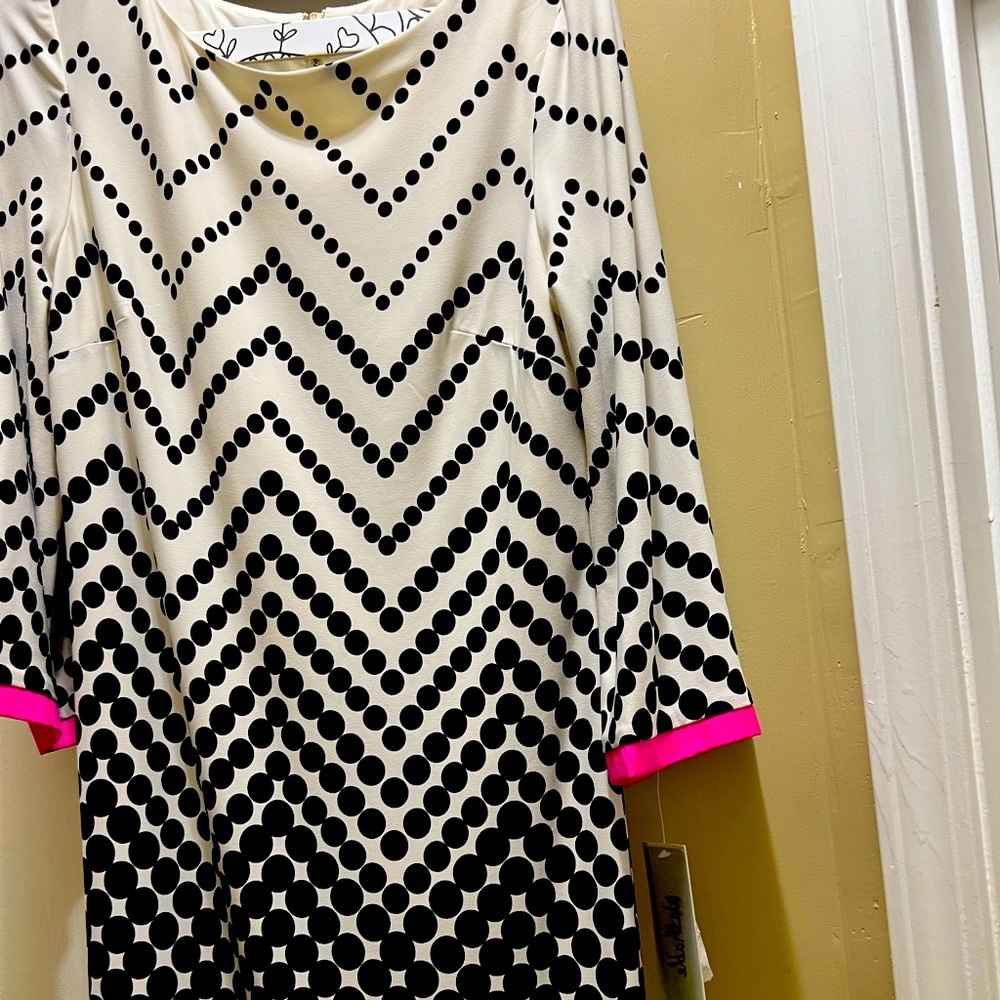 Eliza J Dress Sheath Black White Pink